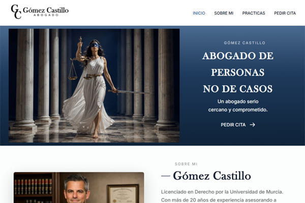 Interfaz de diseño web para bufete de abogados en Murcia