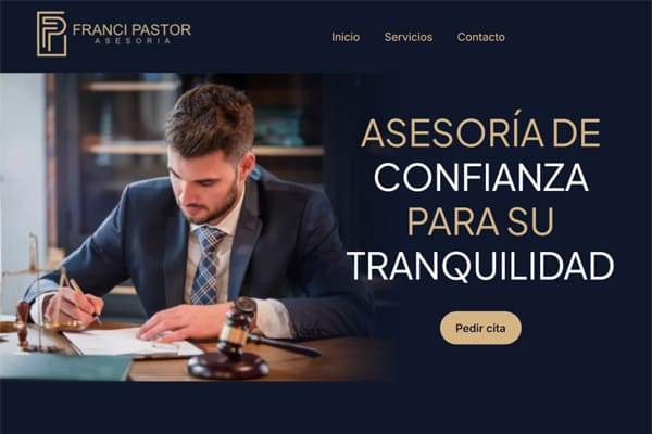Interfaz de diseño web para asesoría fiscal y contable en Murcia