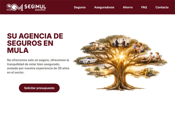 Interfaz de diseño web para correduría de seguros en Mula